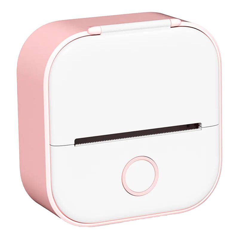 Phomemo T02 portable label printer pink and white