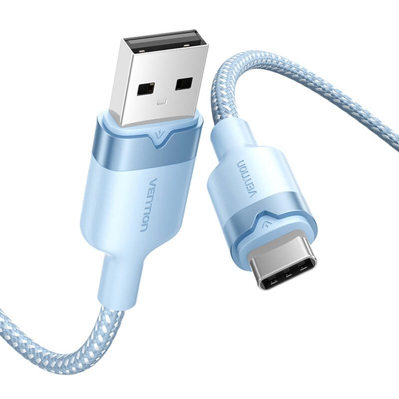 USB 2.0 A to USB-C 3A cable Vention CTNLF 1M (blue) - Image 2