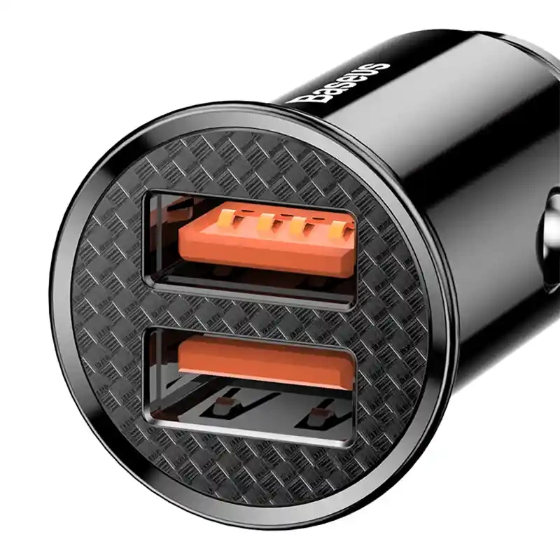 Baseus Circular 2xUSB QC3.0 5A 30W car charger (black) - Image 4