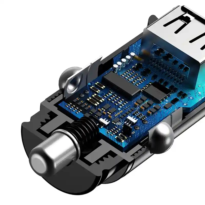 Baseus Circular 2xUSB QC3.0 5A 30W car charger (black) - Image 5