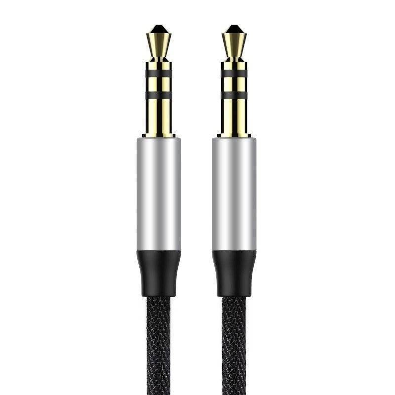 Baseus Yiven Audio Cable mini jack 3,5mm AUX, 1m (Black+Silver) - Image 2