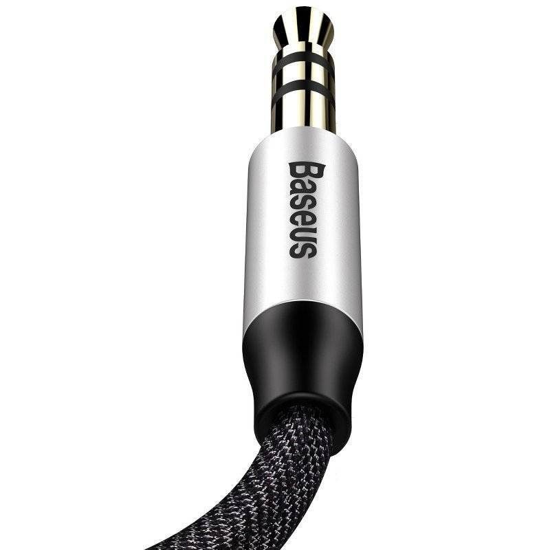 Baseus Yiven Audio Cable mini jack 3,5mm AUX, 1m (Black+Silver) - Image 6
