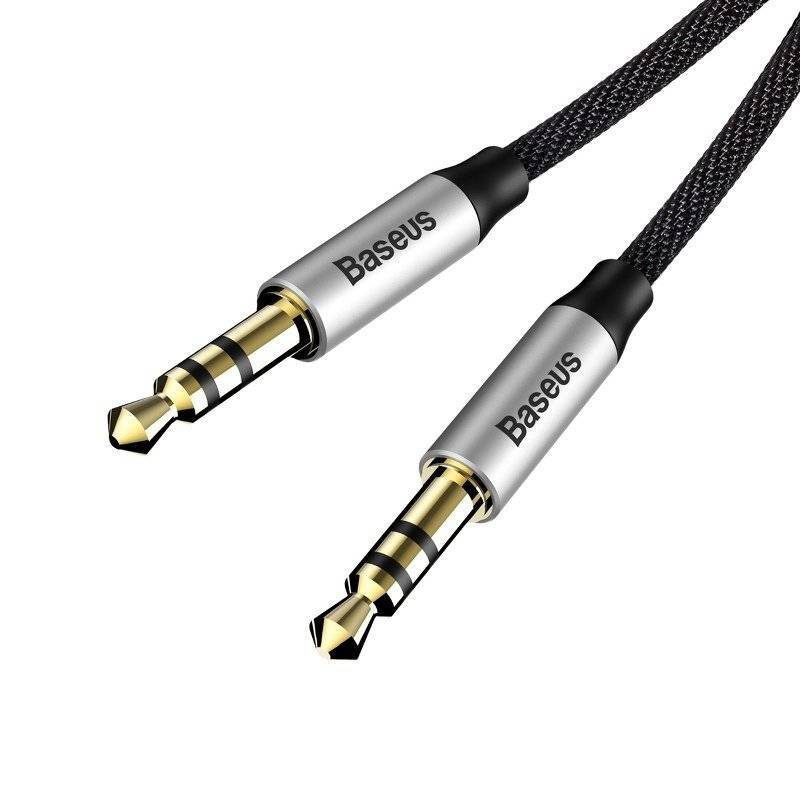 Baseus Yiven Audio Cable mini jack 3,5mm AUX, 1m (Black+Silver) - Image 4
