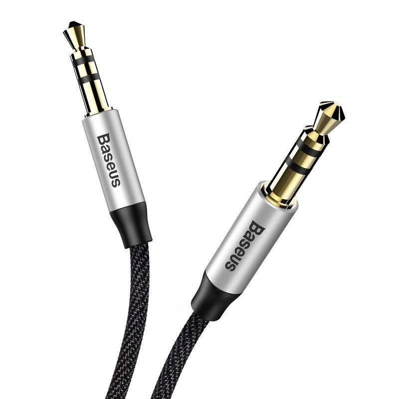 Baseus Yiven Audio Cable mini jack 3,5mm AUX, 1m (Black+Silver) - Image 3