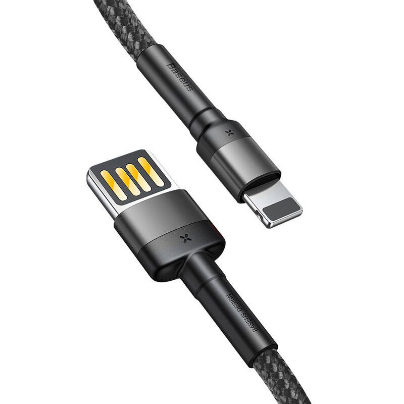 Lightning USB cable (reversible) Baseus Cafule 2.4A 1m (gray-black) - Image 2