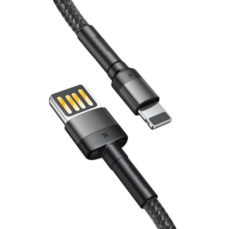 Baseus Cafule Double-sided USB Lightning Cable 1.5A 2m (Gray+Black) - Image 2