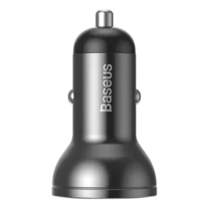 Baseus Car Charger with display 2x USB, 4,8A, 24W (gray)