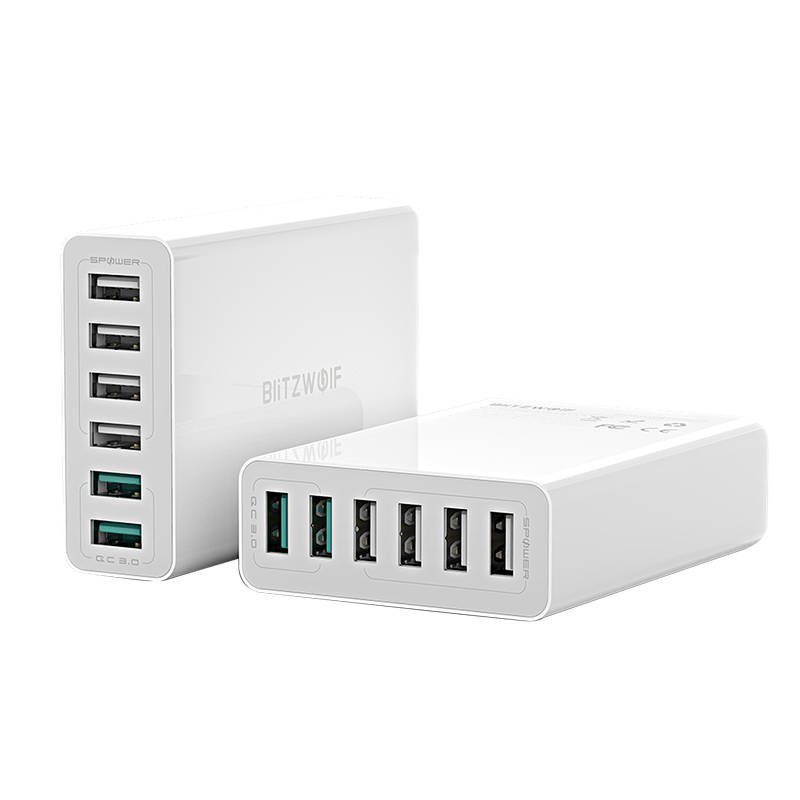 Charger 6x USB Blitzwolf BW-S15, QC 3.0, 60 W (white)