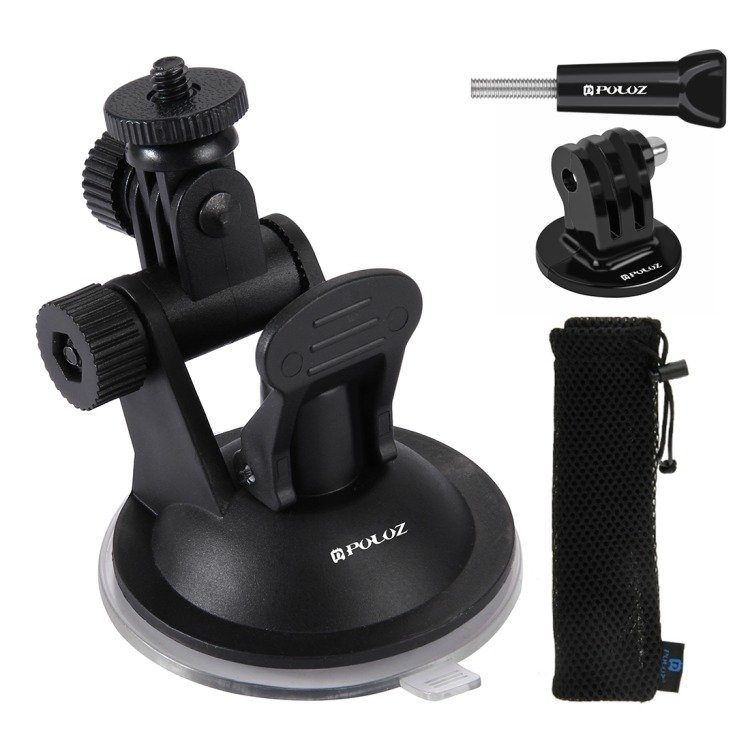 Puluz car windshield mount for sports cameras (including Osmo Action 5 Pro, Insta360 X5)