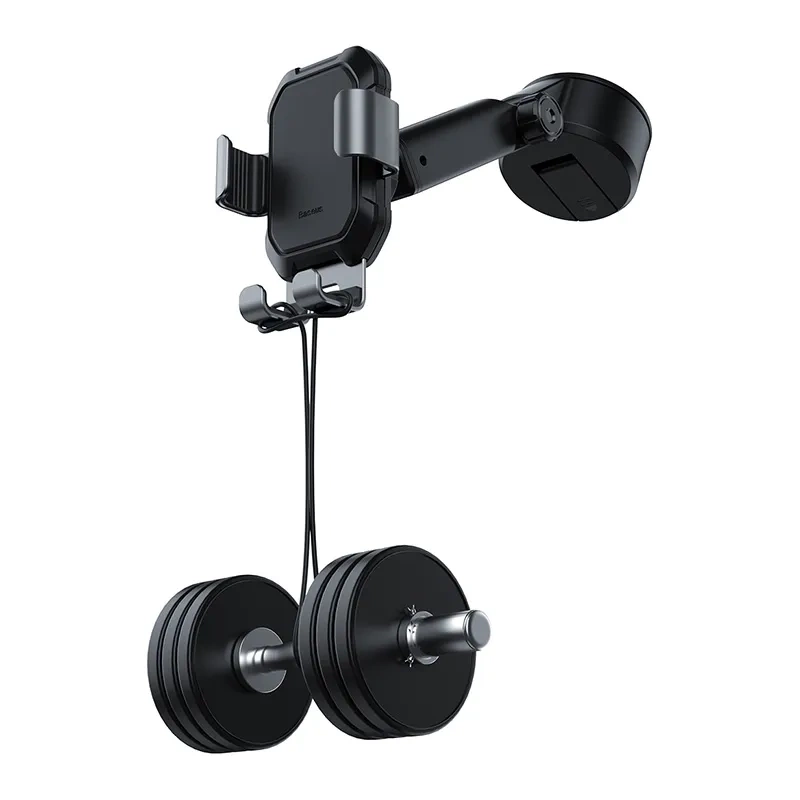 Gravity car mount for Baseus Tank phone with suction cup (black) - Image 6