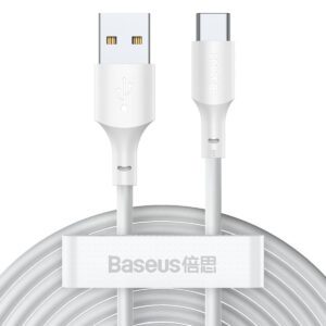 Baseus Simple Wisdom Data Cable Kit USB to Type-C 5A (2PCS/Set)1.5m White