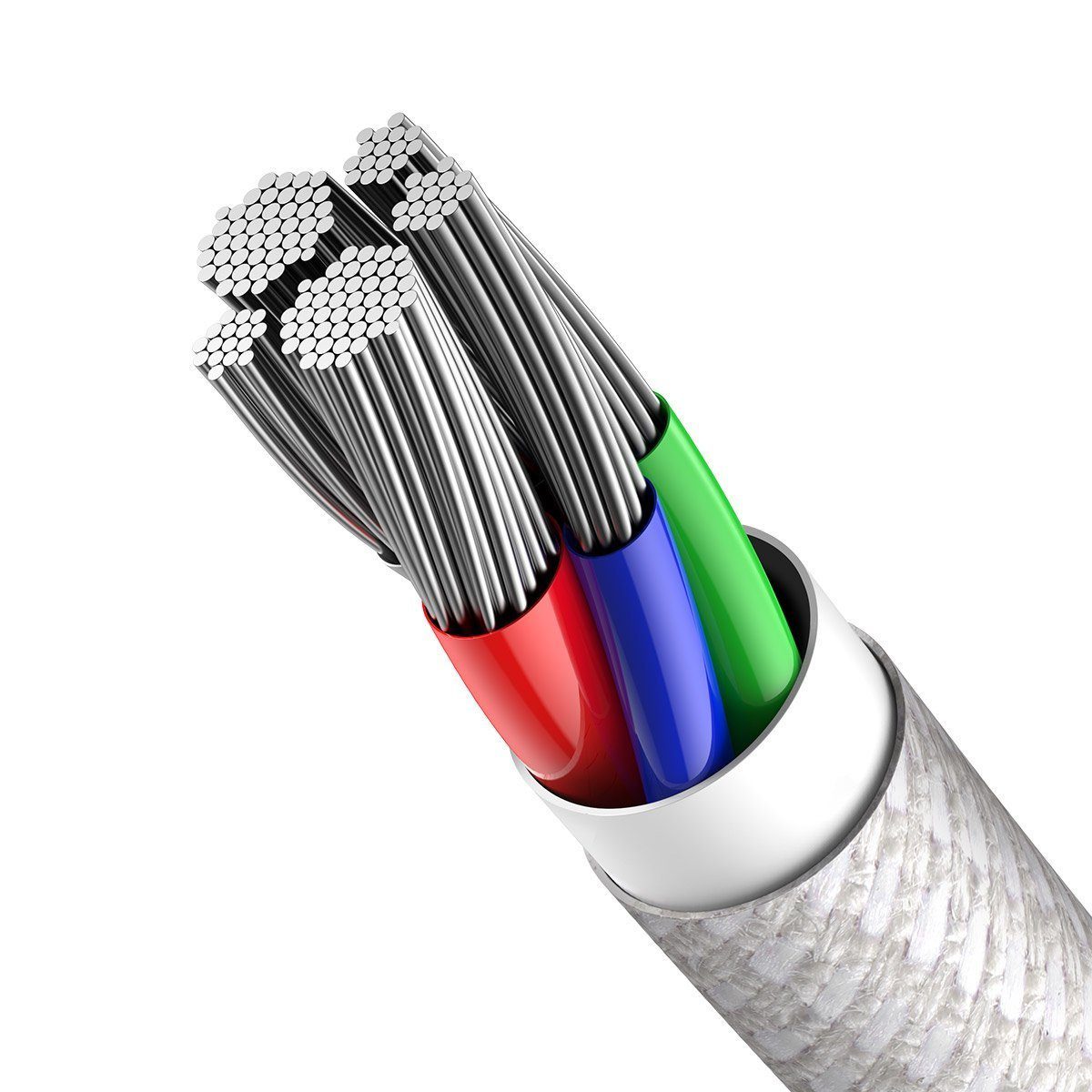 Baseus High Density Braided Cable Type-C to Lightning, PD, 20W, 1m (white) - Image 3