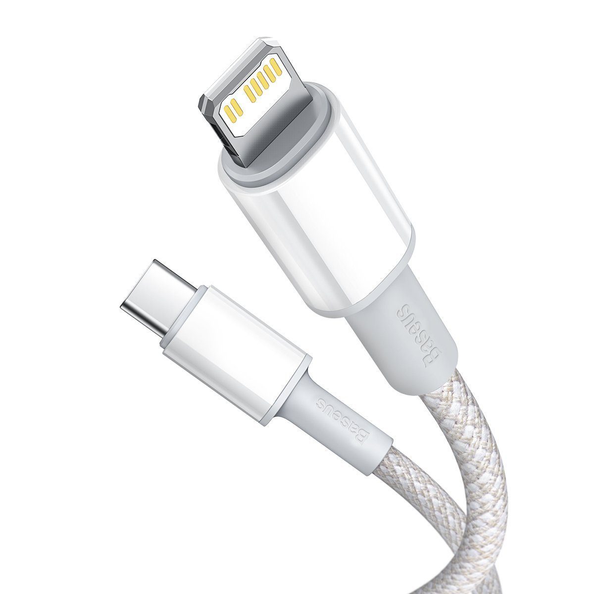 Baseus High Density Braided Cable Type-C to Lightning, PD, 20W, 1m (white) - Image 6
