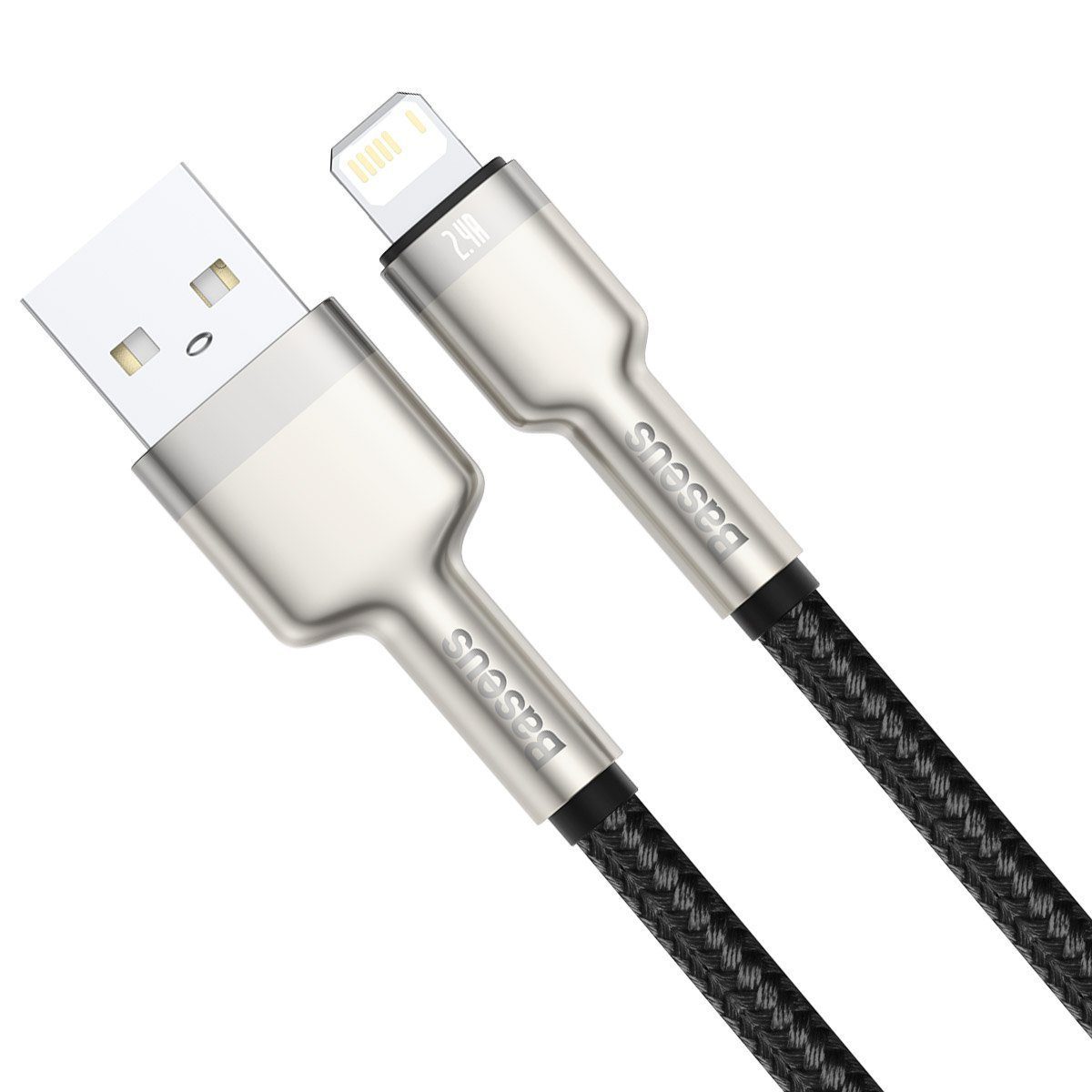 USB cable for Lightning Baseus Cafule, 2.4A, 1m (black) - Image 4