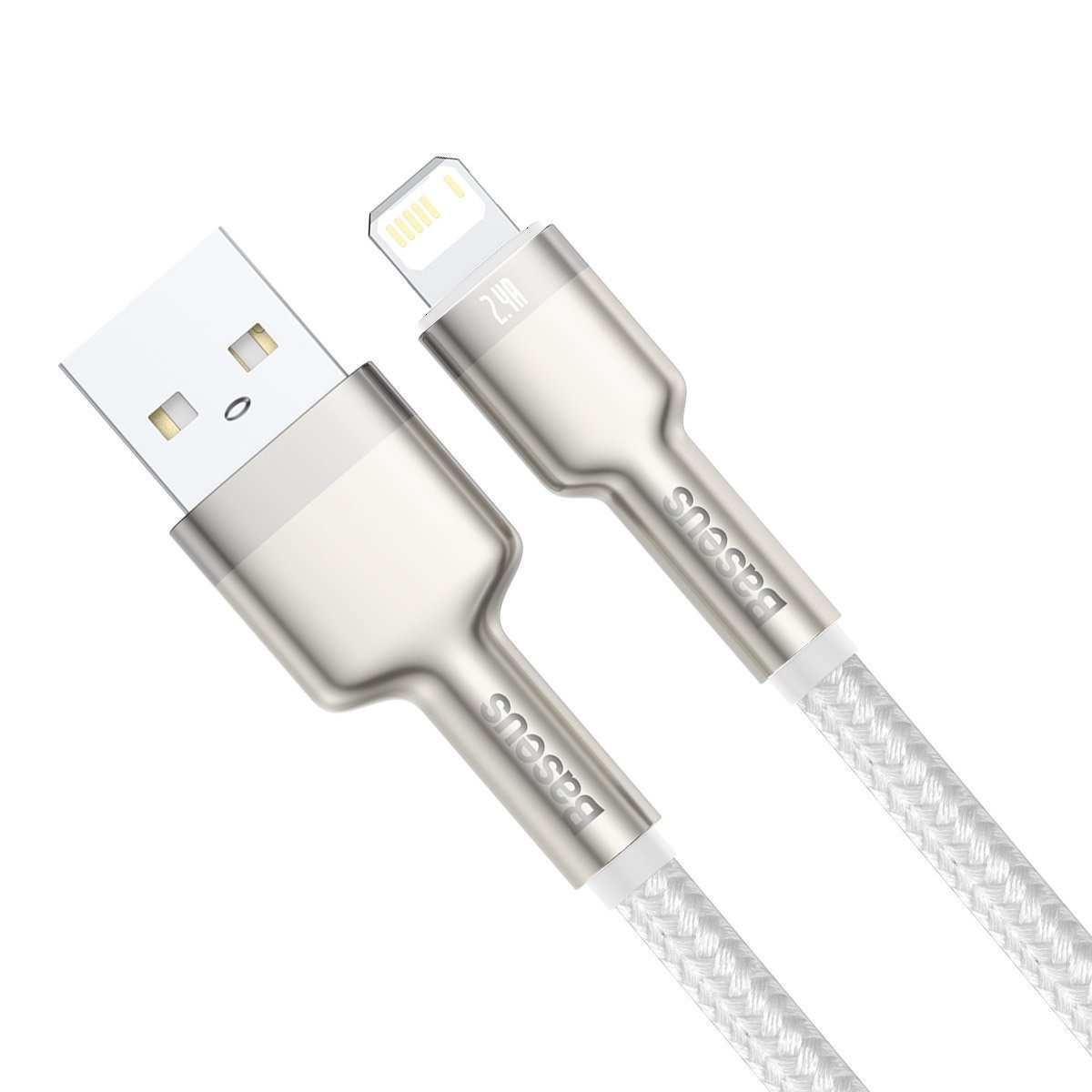 USB cable for Lightning Baseus Cafule, 2.4A, 2m (white) - Image 3