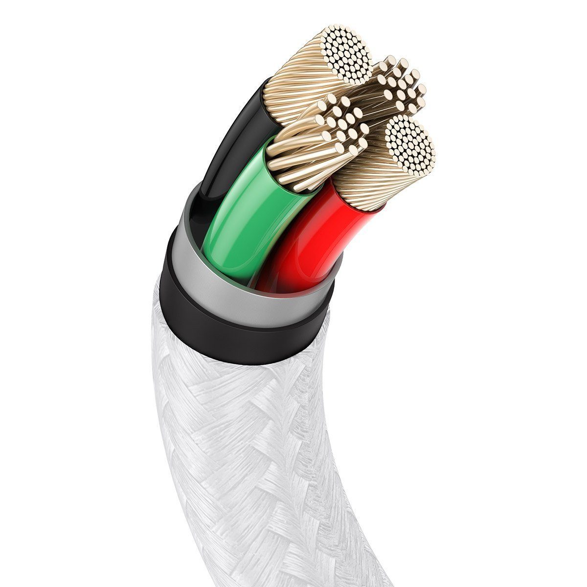 USB cable for Lightning Baseus Cafule, 2.4A, 2m (white) - Image 6