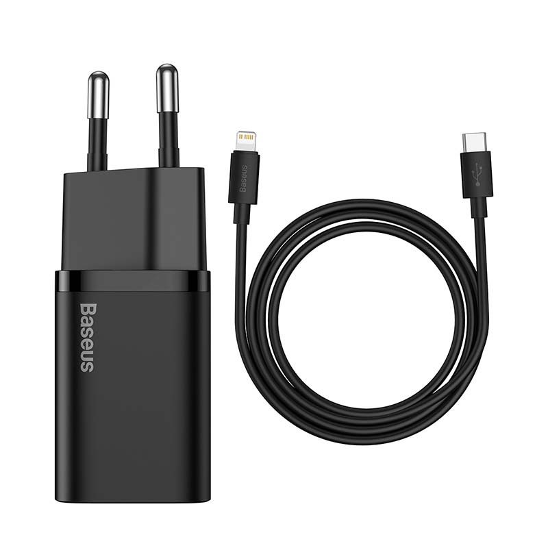 Baseus Super Si Quick Charger 1C 20W with USB-C cable for Lightning 1m (black) - Image 2