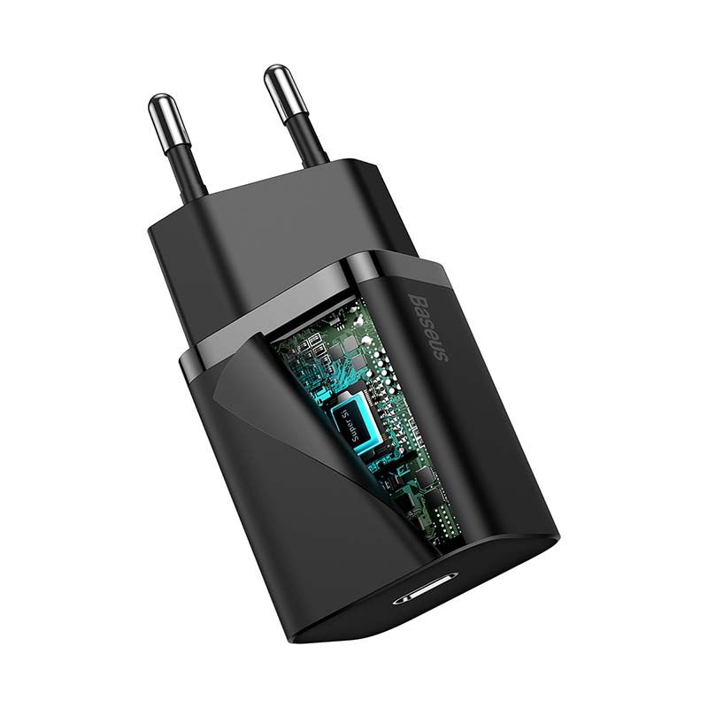 Baseus Super Si Quick Charger 1C 20W with USB-C cable for Lightning 1m (black) - Image 3