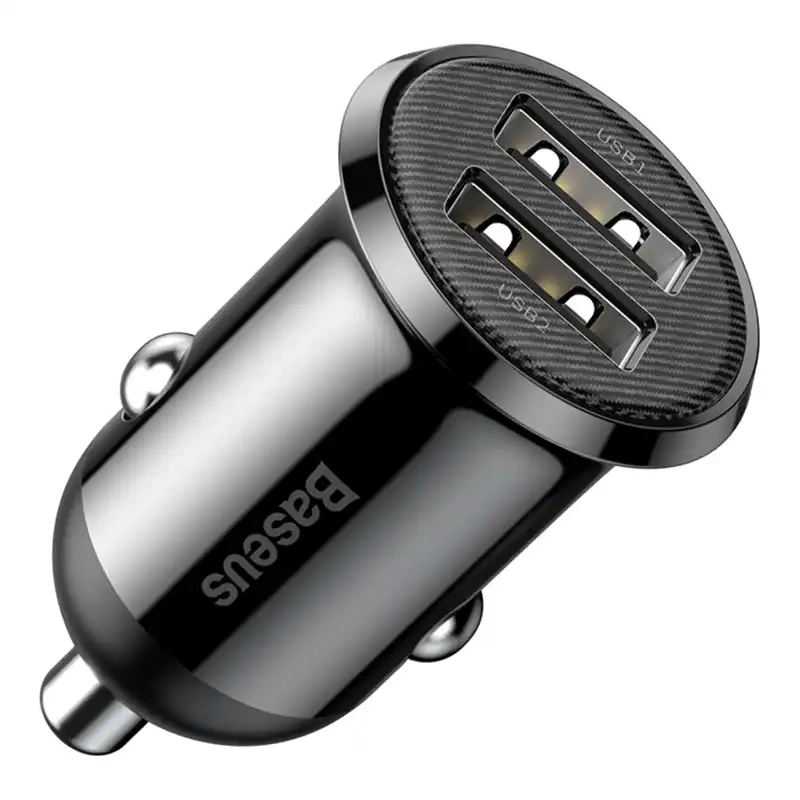 Baseus Grain Pro Car Charger 2x USB 4.8A (black) - Image 3