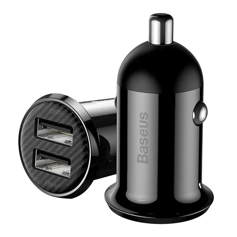 Baseus Grain Pro Car Charger 2x USB 4.8A (black) - Image 2