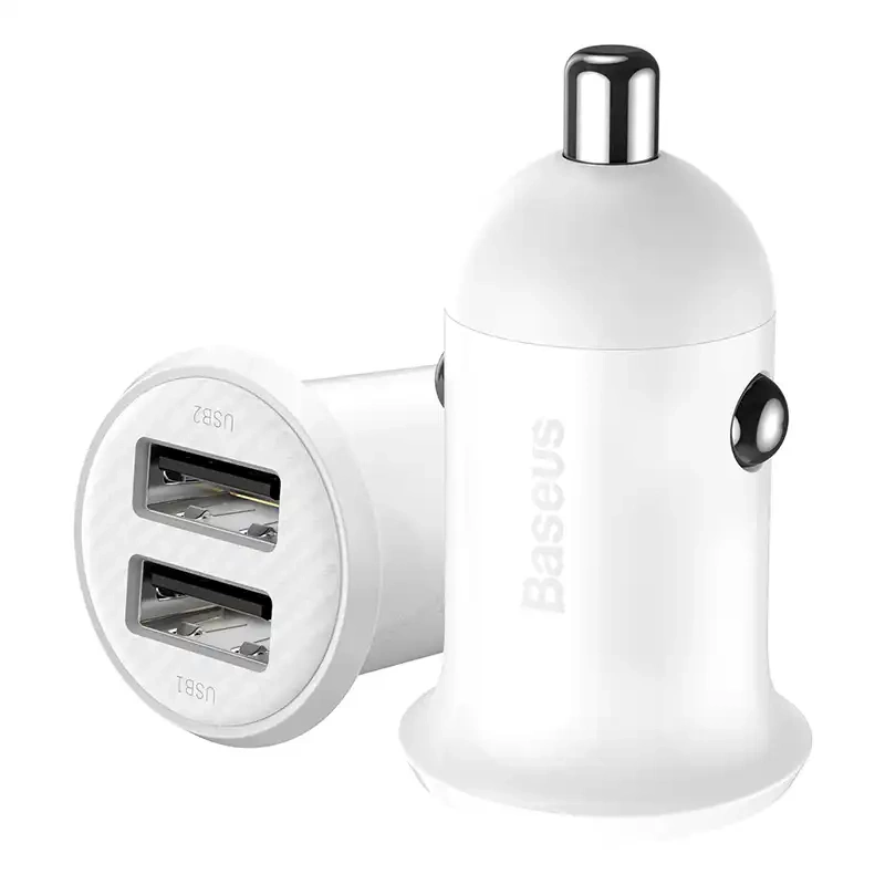 Baseus Grain Pro Car Charger 2x USB 4.8A (white) - Image 2
