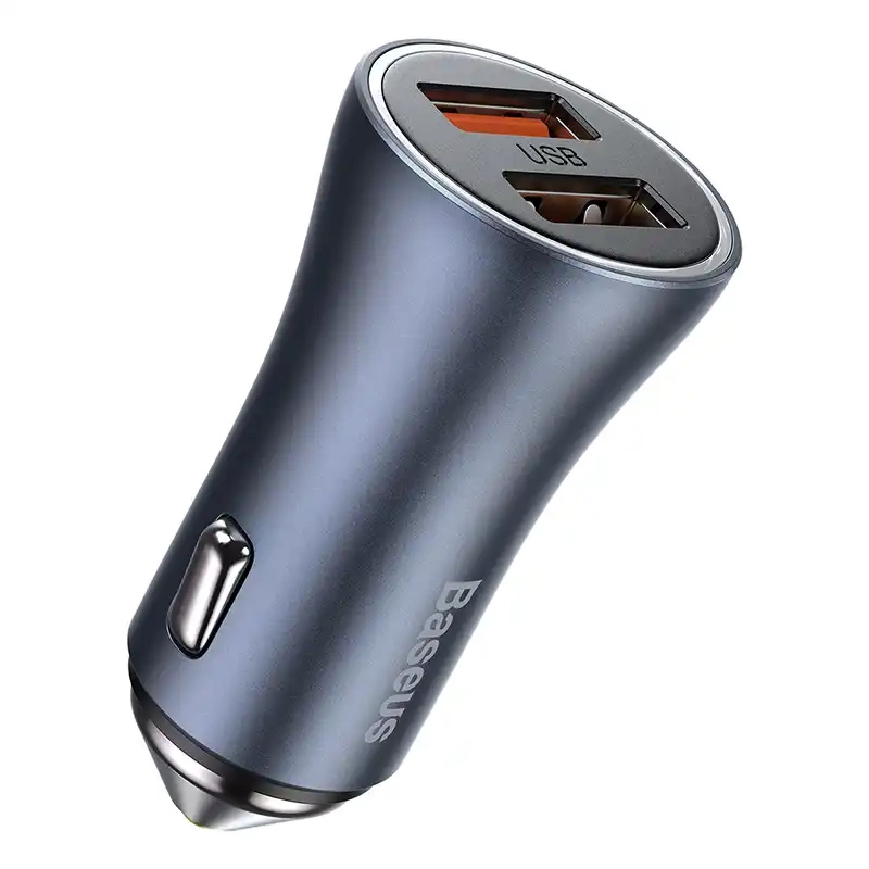 Baseus Golden Contactor Pro car charger, 2x USB, 40W (gray) - Image 3