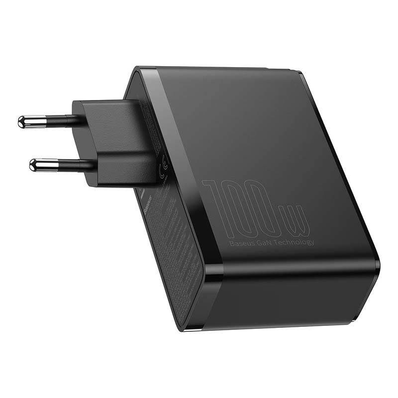 Travel Charger Baseus GaN2 Pro Quick 2x USB + 2x USB-C, 100W, EU (Black) - Image 3