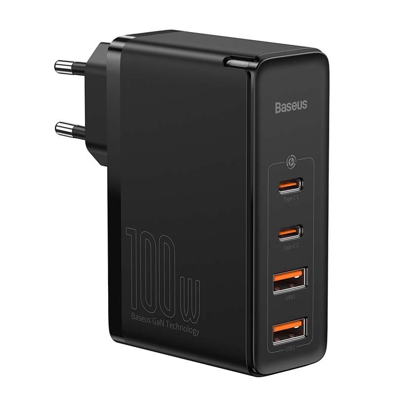 Travel Charger Baseus GaN2 Pro Quick 2x USB + 2x USB-C, 100W, EU (Black) - Image 4