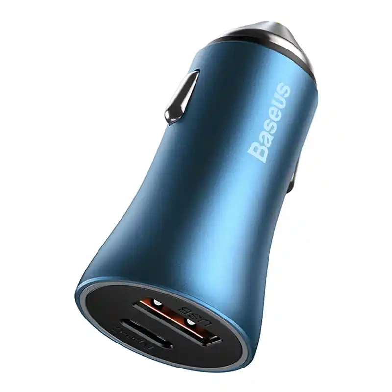 Baseus Golden Contactor Pro car charger, USB + USB-C, QC4.0+, PD, SCP, 40W (blue) + USB-C - Lightning cable 1m (blue) - Image 6