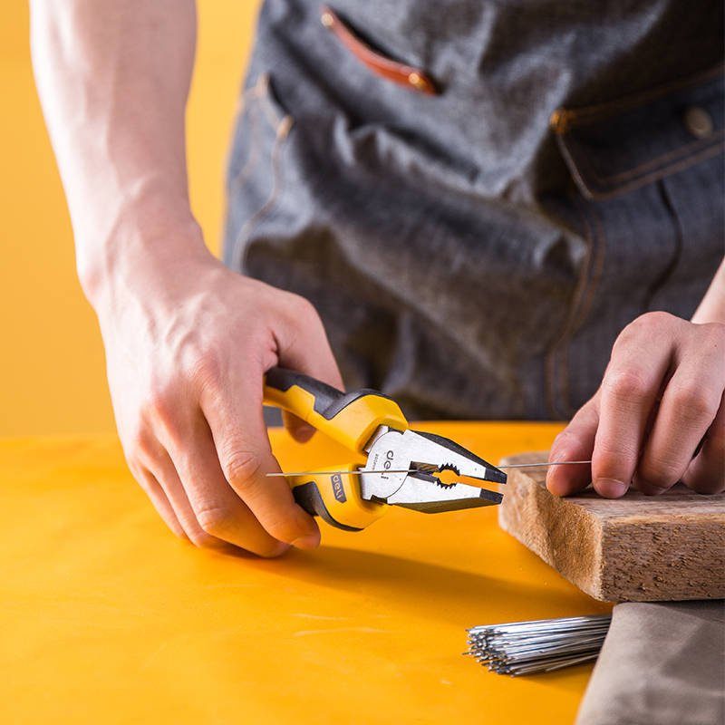 Combination pliers 8" Deli Tools EDL2008 (yellow) - Image 3