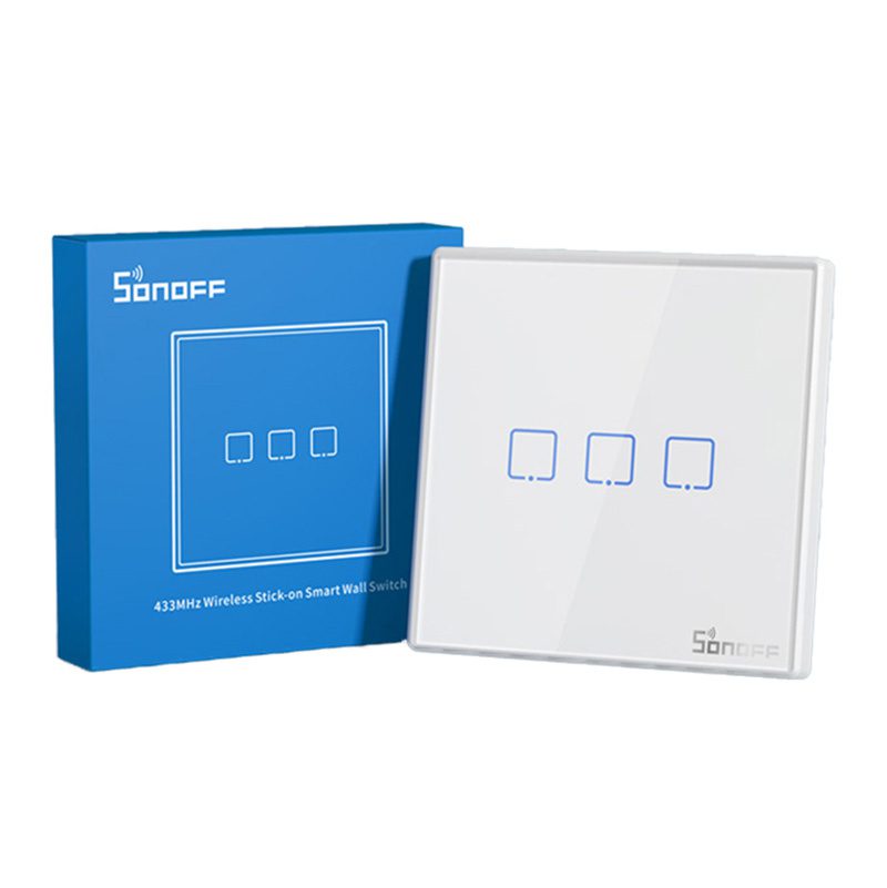 Smart Wireless Wall Switch Sonoff T2EU3C-RF 433MHz (3-channel) - Image 3