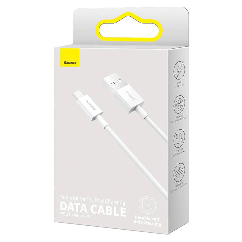 Baseus Superior Series Cable USB to micro USB, 2A, 1m (white) - Image 6