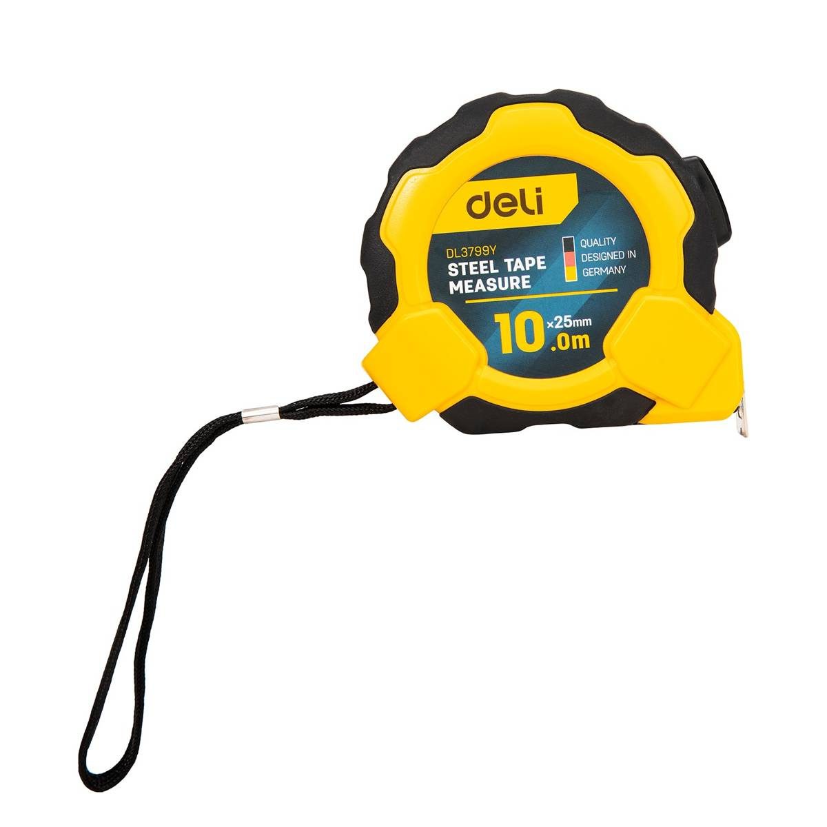 Steel Measuring Tape 10m/25mm Deli Tools EDL3799Y (yellow) - Image 2