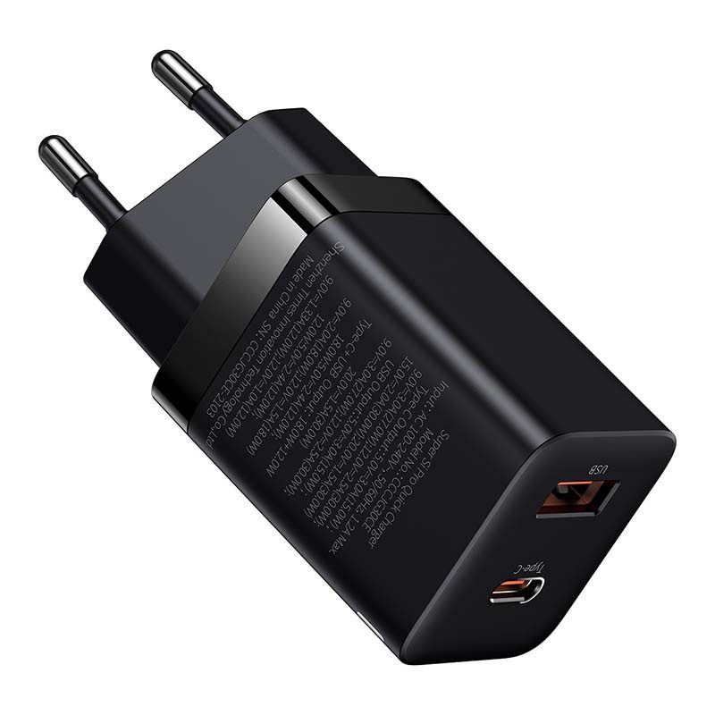 Baseus Super Si Pro Quick Charger USB + USB-C 30W (black) - Image 5