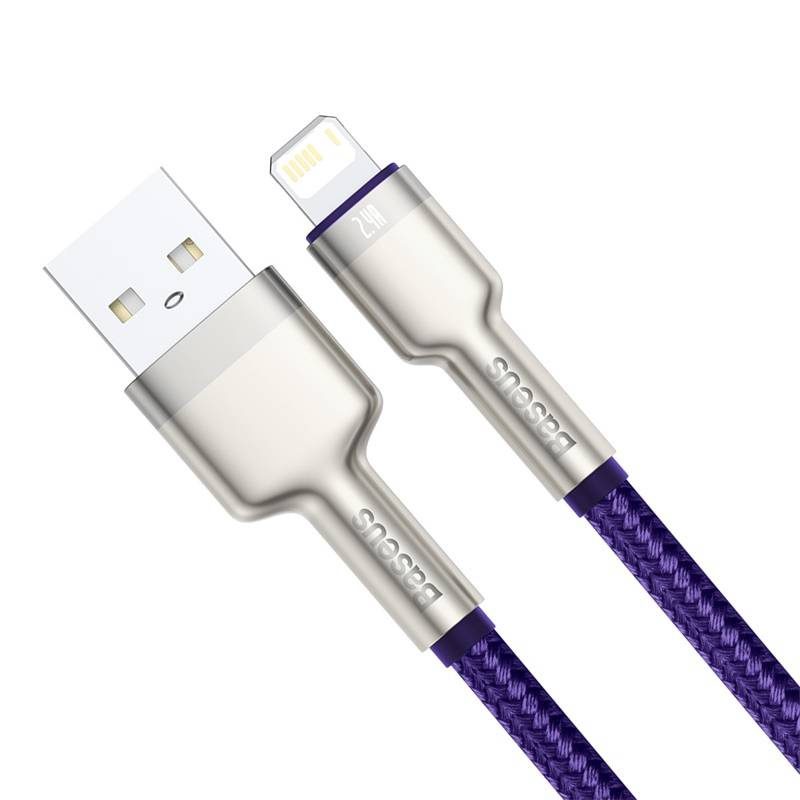 USB cable for Lightning Baseus Cafule, 2.4A, 1m (purple) - Image 3