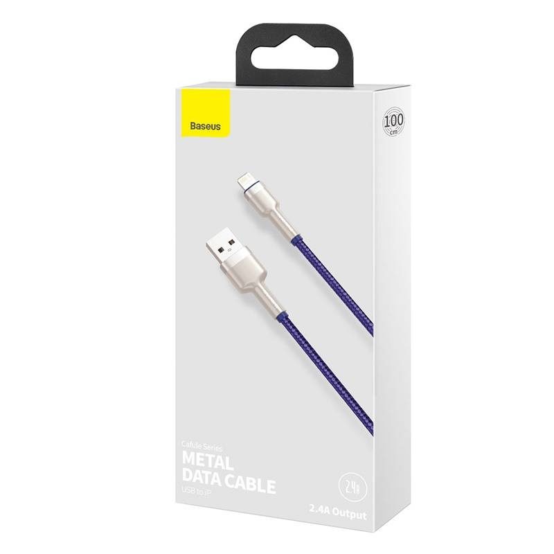 USB cable for Lightning Baseus Cafule, 2.4A, 1m (purple) - Image 5