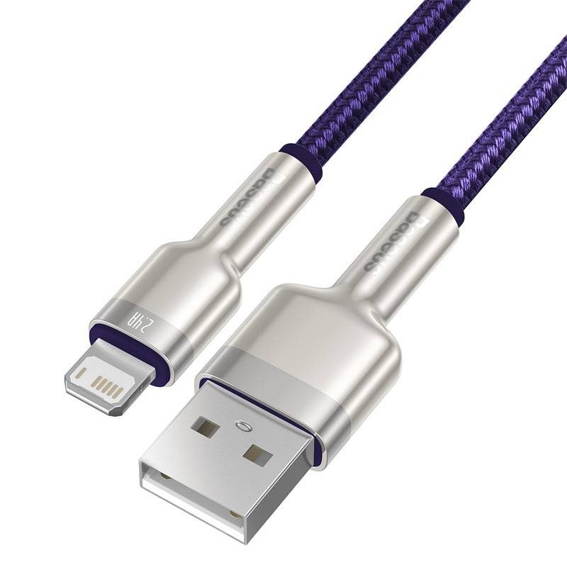 USB cable for Lightning Baseus Cafule, 2.4A, 1m (purple) - Image 2