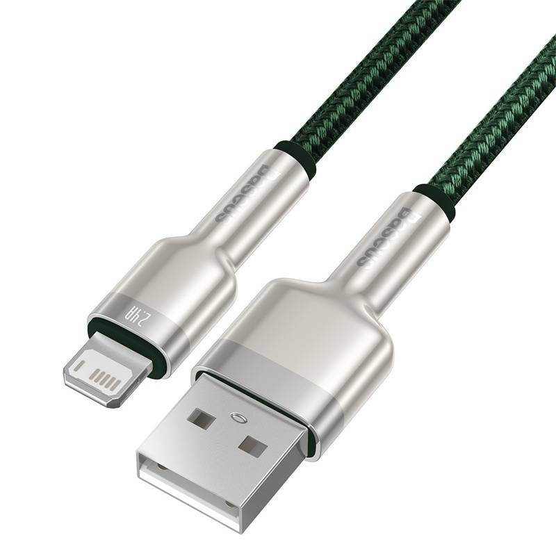 USB cable for Lightning Baseus Cafule, 2.4A, 1m (green) - Image 3
