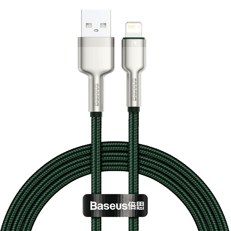 USB cable for Lightning Baseus Cafule, 2.4A, 1m (green) - Image 2