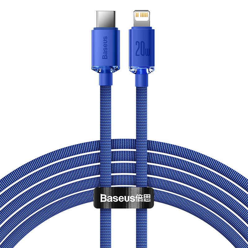 Baseus Crystal Shine cable USB-C to Lightning, 20W, PD, 2m (blue) - Image 2