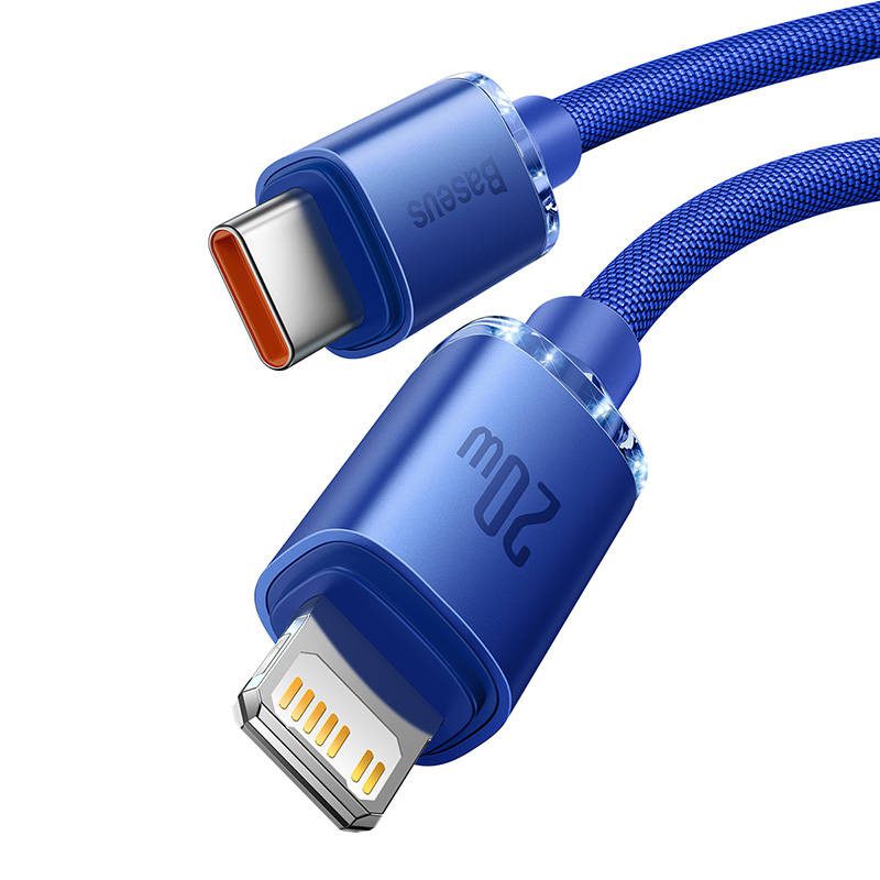 Baseus Crystal Shine cable USB-C to Lightning, 20W, PD, 2m (blue) - Image 3
