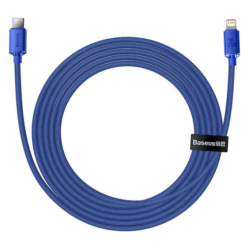 Baseus Crystal Shine cable USB-C to Lightning, 20W, PD, 2m (blue) - Image 4