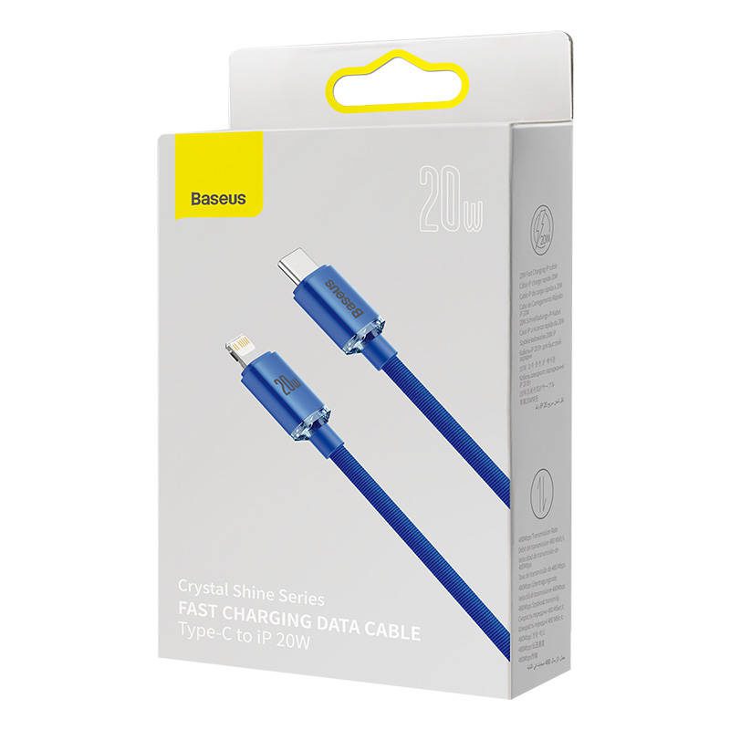 Baseus Crystal Shine cable USB-C to Lightning, 20W, PD, 2m (blue) - Image 5