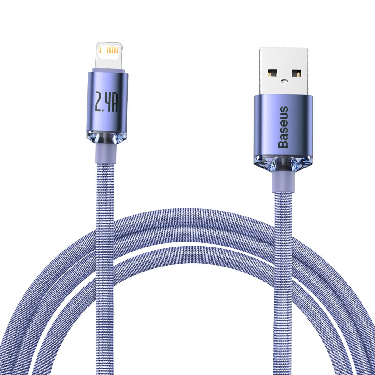 Baseus Crystal Shine cable USB to Lightning, 2.4A, 2m (purple) - Image 2