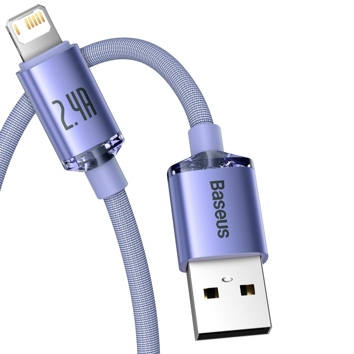Baseus Crystal Shine cable USB to Lightning, 2.4A, 2m (purple) - Image 4