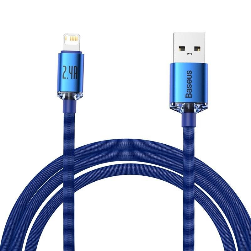 Baseus Crystal Shine cable USB to Lightning, 2.4A, 2m (blue) - Image 2
