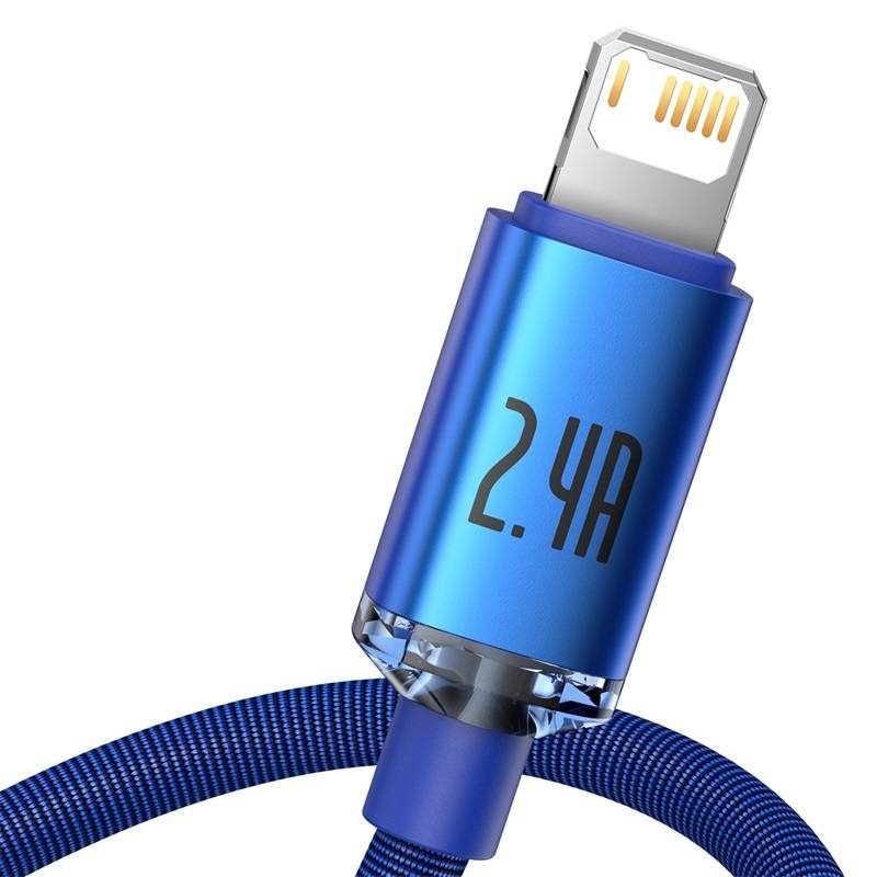 Baseus Crystal Shine cable USB to Lightning, 2.4A, 2m (blue) - Image 4