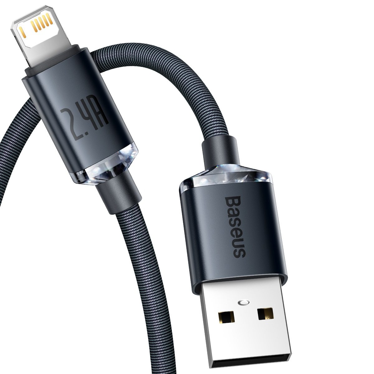 Baseus Crystal Shine cable USB to Lightning, 2.4A, 2m (black) - Image 3