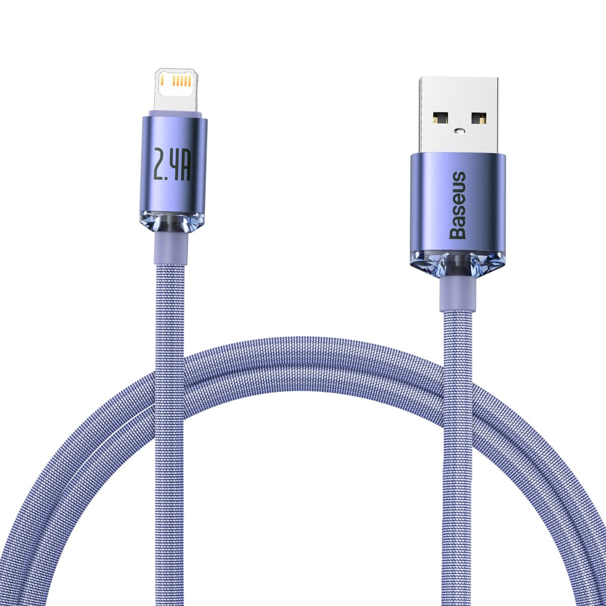 Baseus Crystal Shine cable USB to Lightning, 2.4A, 1.2m (purple) - Image 2