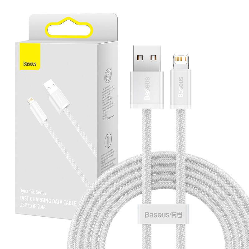Baseus Dynamic cable USB to Lightning, 2.4A, 2m (White) - Image 6